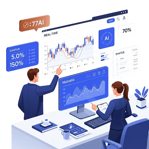 A collage of financial symbols including dollar signs and bar charts